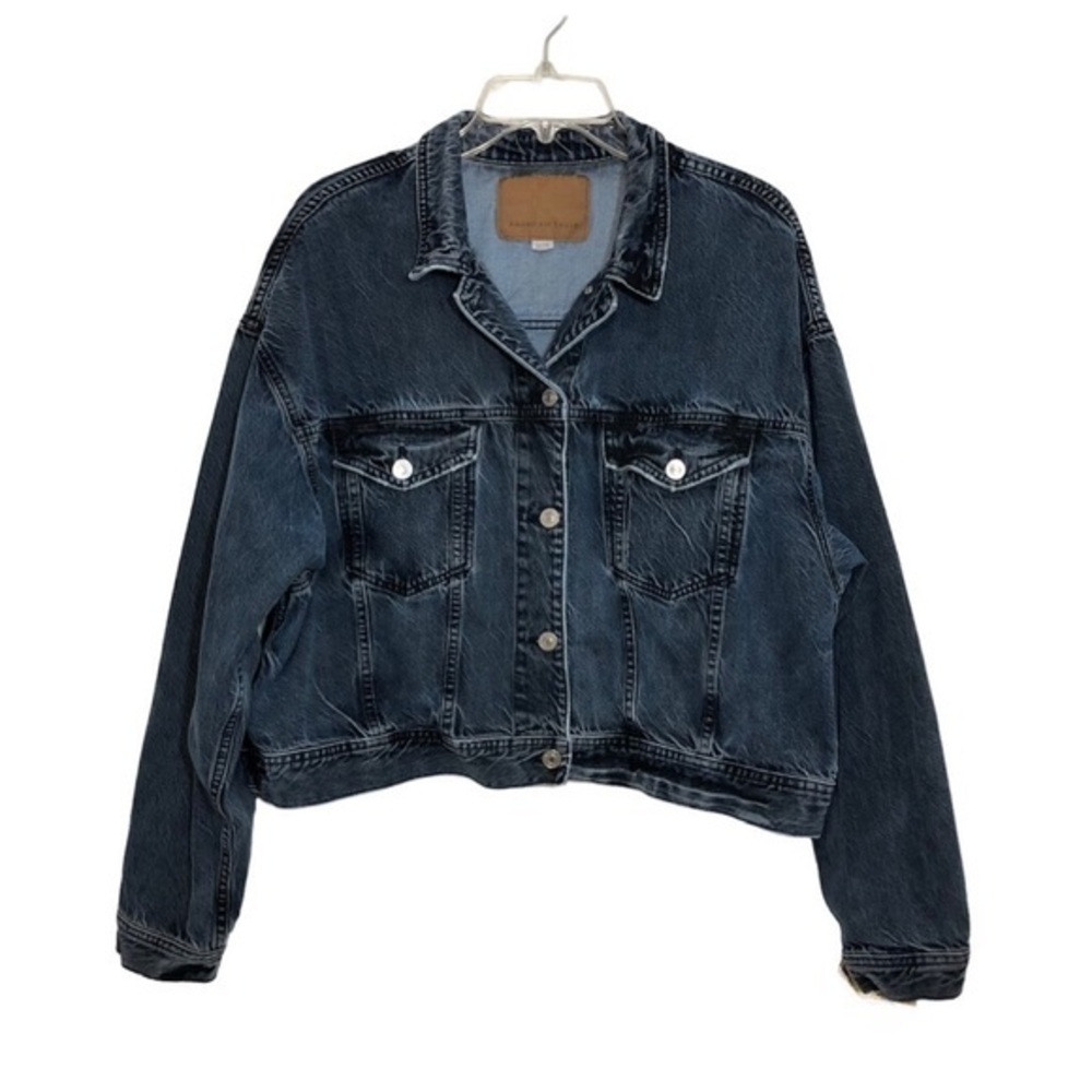 American‎ Eagle Outfitters Cotton Dark Wash Distressed Details Jean Jacket XL